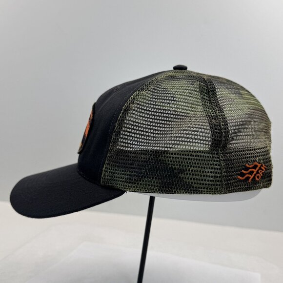 Banner & Oak Black and Green Camo Mesh Back Snapback Hat Adjustable USA Made - Picture 2 of 9